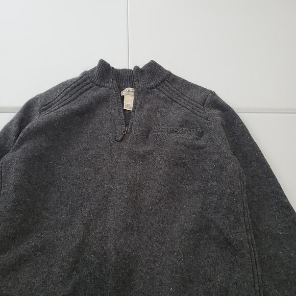 L.L. Bean Charcoal Half-Zip Crewneck Sweater - Picture 2 of 8